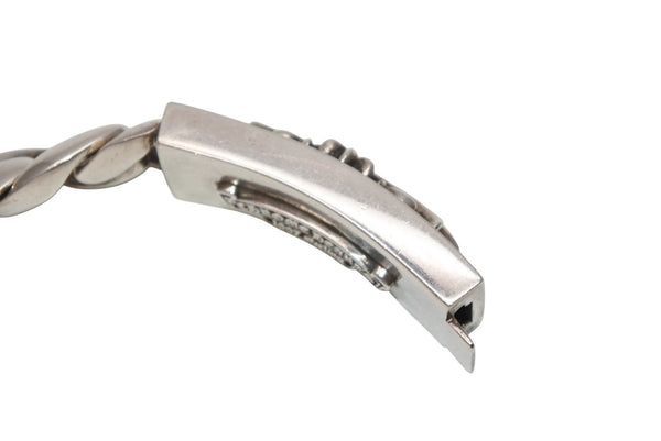 極美品 CHROME HEARTS クロムハーツ ID FLORAL CRS フローラルクロス IDブレスレット 重量約121.4g クラシックチェーン 13リンク 中古 4b012077