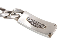 極美品 CHROME HEARTS クロムハーツ ID FLORAL CRS フローラルクロス IDブレスレット 重量約121.4g クラシックチェーン 13リンク 中古 4b012077