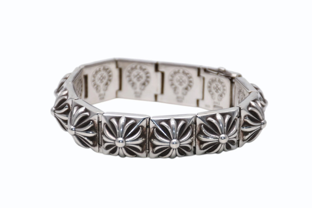 CHROME HEARTS クロムハーツ PYRAMID PLS LNK ピラミッドプラスリンク ブレスレット 重量約115.8g シルバ−925 11リンク 美品 中古 4b012078