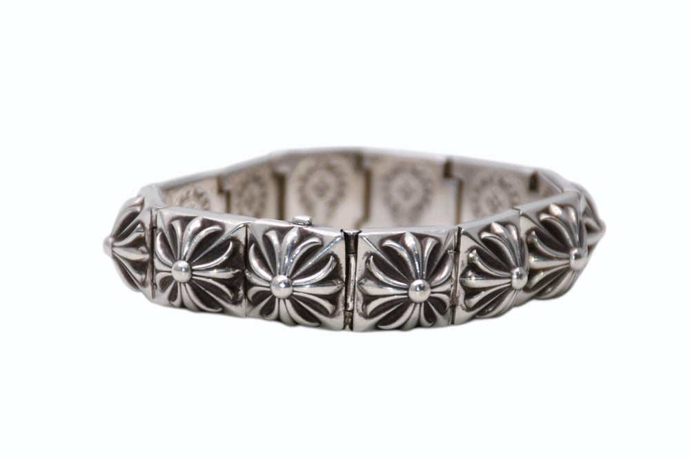 CHROME HEARTS クロムハーツ PYRAMID PLS LNK ピラミッドプラスリンク ブレスレット 重量約115.8g シルバ−925 11リンク 美品 中古 4b012078