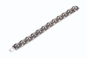 CHROME HEARTS クロムハーツ PYRAMID PLS LNK ピラミッドプラスリンク ブレスレット 重量約115.8g シルバ−925 11リンク 美品 中古 4b012078