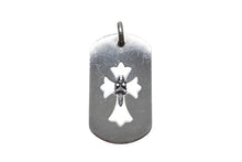 Load image into Gallery viewer, CHROME HEARTS クロムハーツ D TAG LRG CROSS DAGG カットアウトクロス ダガー ラージドッグタグ 重量約18.3g シルバー925 美品 中古 4b012079