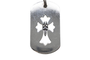 CHROME HEARTS クロムハーツ D TAG LRG CROSS DAGG カットアウトクロス ダガー ラージドッグタグ 重量約18.3g シルバー925 美品 中古 4b012079