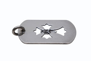 CHROME HEARTS クロムハーツ D TAG LRG CROSS DAGG カットアウトクロス ダガー ラージドッグタグ 重量約18.3g シルバー925 美品 中古 4b012079