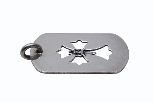 CHROME HEARTS クロムハーツ D TAG LRG CROSS DAGG カットアウトクロス ダガー ラージドッグタグ 重量約18.3g シルバー925 美品 中古 4b012079