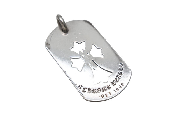 CHROME HEARTS クロムハーツ D TAG LRG CROSS DAGG カットアウトクロス ダガー ラージドッグタグ 重量約18.3g シルバー925 美品 中古 4b012079