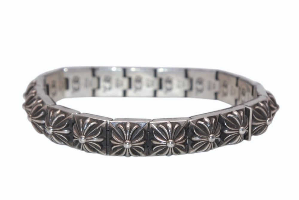 CHROME HEARTS クロムハーツ PYRAMID PLS LNK 3/8 ピラミッド プラスリンク ブレスレット 重量約67.6g 19リンク シルバー925 美品 中古 4b012081