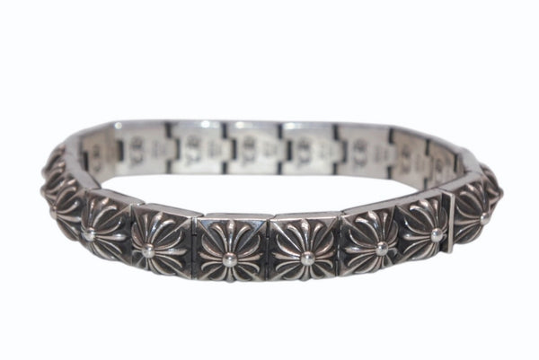 CHROME HEARTS クロムハーツ PYRAMID PLS LNK 3/8 ピラミッド プラスリンク ブレスレット 重量約67.6g 19リンク シルバー925 美品 中古 4b012081