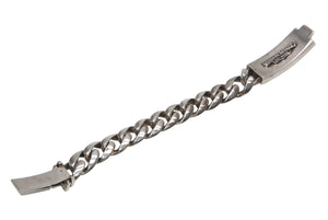 極美品 CHROME HEARTS クロムハーツ ID FLORAL CRS フローラルクロス IDブレスレット 重量約110.8g クラシックチェーン 11リンク 中古 4b012082