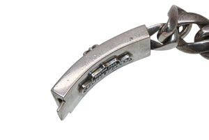 極美品 CHROME HEARTS クロムハーツ ID FLORAL CRS フローラルクロス IDブレスレット 重量約110.8g クラシックチェーン 11リンク 中古 4b012082