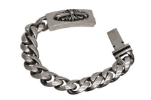Load image into Gallery viewer, 極美品 CHROME HEARTS クロムハーツ ID FLORAL CRS フローラルクロス IDブレスレット 重量約121.4g クラシックチェーン 13リンク 中古 4b012083