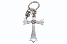 Load image into Gallery viewer, CHROME HEARTS クロムハーツ CH CRS LG &amp; No5 DGGR ラージクロス #5ダガー キーリング 重量約54.5g 美品 中古 4b012090