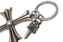Load image into Gallery viewer, CHROME HEARTS クロムハーツ CH CRS LG &amp; No5 DGGR ラージクロス #5ダガー キーリング 重量約54.5g 美品 中古 4b012090