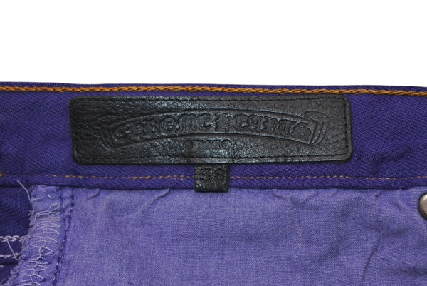 CHROME HEARTS クロムハーツ LEVI'S リーバイス デニムパンツ サイズ38 クロスボール パープル コットン シルバ−925 美品 中古 4b012094