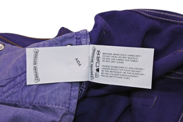 CHROME HEARTS クロムハーツ LEVI'S リーバイス デニムパンツ サイズ38 クロスボール パープル コットン シルバ−925 美品 中古 4b012094