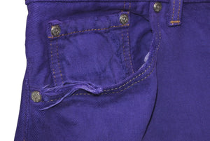 CHROME HEARTS クロムハーツ LEVI'S リーバイス デニムパンツ サイズ38 クロスボール パープル コットン シルバ−925 美品 中古 4b012094