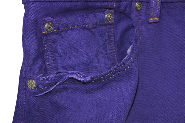 CHROME HEARTS クロムハーツ LEVI'S リーバイス デニムパンツ サイズ38 クロスボール パープル コットン シルバ−925 美品 中古 4b012094
