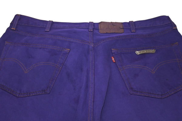CHROME HEARTS クロムハーツ LEVI'S リーバイス デニムパンツ サイズ38 クロスボール パープル コットン シルバ−925 美品 中古 4b012094