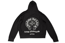 画像をギャラリービューアに読み込む, 極美品 CHROME HEARTS クロムハーツ ジップアップフーディー パーカー サイズL ホースシュープリント ロサンゼルス限定 ブラック 中古 4b012111