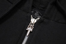 画像をギャラリービューアに読み込む, 極美品 CHROME HEARTS クロムハーツ ジップアップフーディー パーカー サイズL ホースシュープリント ロサンゼルス限定 ブラック 中古 4b012111