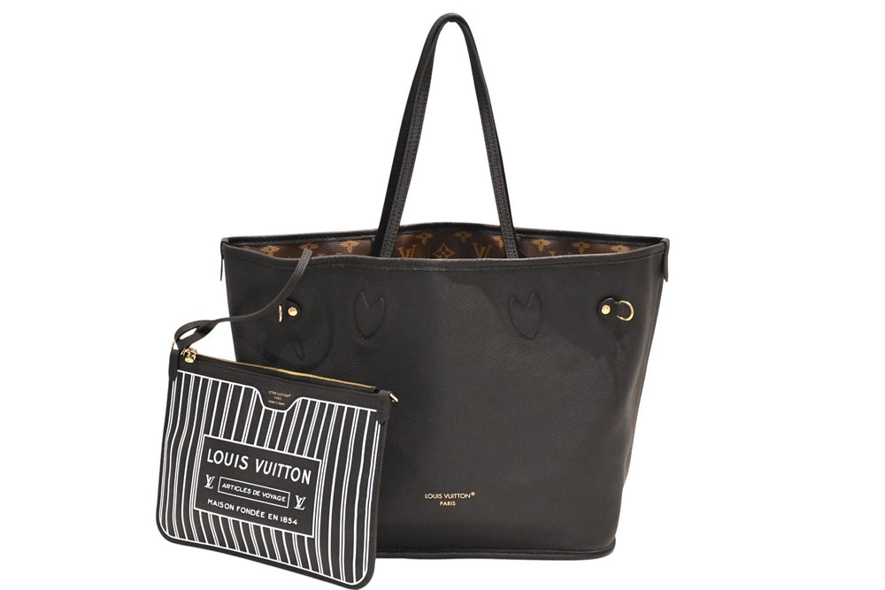 新品同様品 LOUIS VUITTON ルイ ヴィトン ネヴァーフル インサイドアウトMM リバーシブル トートバッグ M11946 ブラック ブラウン カーフスキン ゴールド金具 中古 4b012122