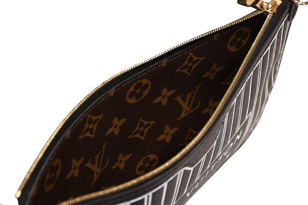 新品同様品 LOUIS VUITTON ルイ ヴィトン ネヴァーフル インサイドアウトMM リバーシブル トートバッグ M11946 ブラック ブラウン カーフスキン ゴールド金具 中古 4b012122