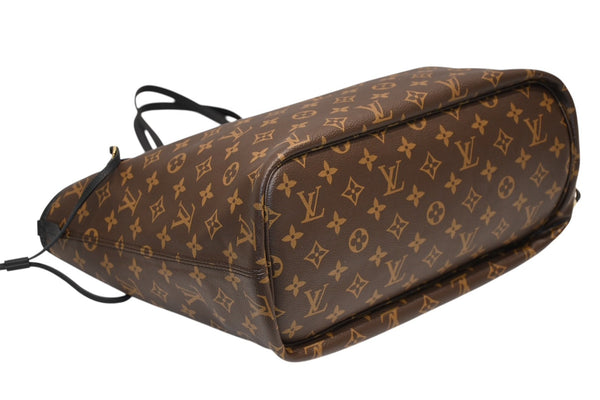 新品同様品 LOUIS VUITTON ルイ ヴィトン ネヴァーフル インサイドアウトMM リバーシブル トートバッグ M11946 ブラック ブラウン カーフスキン ゴールド金具 中古 4b012122