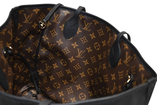 新品同様品 LOUIS VUITTON ルイ ヴィトン ネヴァーフル インサイドアウトMM リバーシブル トートバッグ M11946 ブラック ブラウン カーフスキン ゴールド金具 中古 4b012122