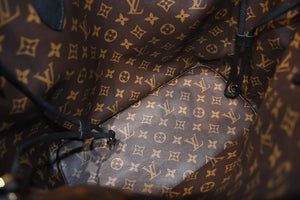 新品同様品 LOUIS VUITTON ルイ ヴィトン ネヴァーフル インサイドアウトMM リバーシブル トートバッグ M11946 ブラック ブラウン カーフスキン ゴールド金具 中古 4b012122