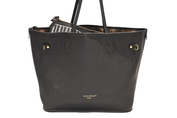 新品同様品 LOUIS VUITTON ルイ ヴィトン ネヴァーフル インサイドアウトMM リバーシブル トートバッグ M11946 ブラック ブラウン カーフスキン ゴールド金具 中古 4b012122