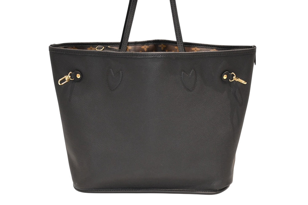 新品同様品 LOUIS VUITTON ルイ ヴィトン ネヴァーフル インサイドアウトMM リバーシブル トートバッグ M11946 ブラック ブラウン カーフスキン ゴールド金具 中古 4b012122