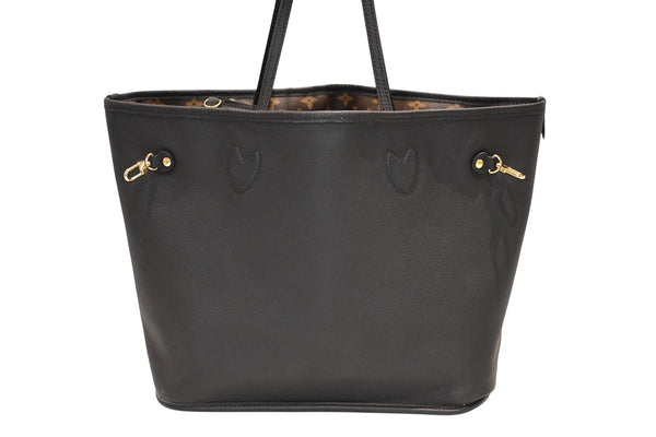 新品同様品 LOUIS VUITTON ルイ ヴィトン ネヴァーフル インサイドアウトMM リバーシブル トートバッグ M11946 ブラック ブラウン カーフスキン ゴールド金具 中古 4b012122