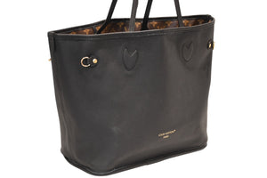 新品同様品 LOUIS VUITTON ルイ ヴィトン ネヴァーフル インサイドアウトMM リバーシブル トートバッグ M11946 ブラック ブラウン カーフスキン ゴールド金具 中古 4b012122