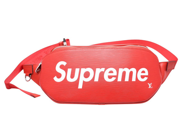 LOUIS VUITTON×Supreme ルイヴィトン×シュプリーム 17AW ボディバッグ バムバッグPM M53418 エピレザー レッド 美品 中古 4b012124