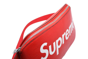 LOUIS VUITTON×Supreme ルイヴィトン×シュプリーム 17AW ボディバッグ バムバッグPM M53418 エピレザー レッド 美品 中古 4b012124