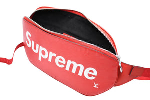 LOUIS VUITTON×Supreme ルイヴィトン×シュプリーム 17AW ボディバッグ バムバッグPM M53418 エピレザー レッド 美品 中古 4b012124