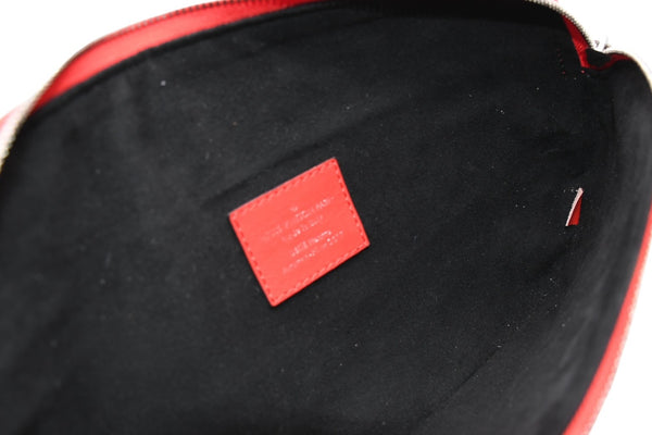 LOUIS VUITTON×Supreme ルイヴィトン×シュプリーム 17AW ボディバッグ バムバッグPM M53418 エピレザー レッド 美品 中古 4b012124
