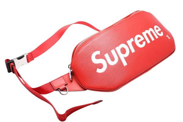 LOUIS VUITTON×Supreme ルイヴィトン×シュプリーム 17AW ボディバッグ バムバッグPM M53418 エピレザー レッド 美品 中古 4b012124