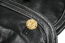 画像をギャラリービューアに読み込む, VERSACE ヴェルサーチ ヴィンテージ ムートン レザー ベスト ブラック 美品 中古 4b012160