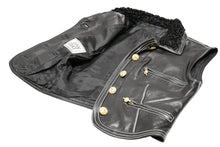 画像をギャラリービューアに読み込む, VERSACE ヴェルサーチ ヴィンテージ ムートン レザー ベスト ブラック 美品 中古 4b012160