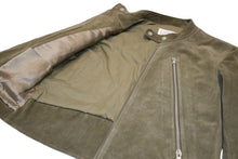 Load image into Gallery viewer, 極美品 Maison Margiela メゾン マルジェラ 5-ZIP LEATHER JACKET レザージャケット S50AM0413 サイズ54 カーキ ヌバック 八の字 中古 4b012167