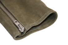 Load image into Gallery viewer, 極美品 Maison Margiela メゾン マルジェラ 5-ZIP LEATHER JACKET レザージャケット S50AM0413 サイズ54 カーキ ヌバック 八の字 中古 4b012167
