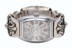 極美品 激レア CHROME HEARTS×フランクミュラー クロムハーツ 時計 8002SC コンキスタドール ウォッチブレス 中古 4b012172