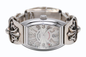 極美品 激レア CHROME HEARTS×フランクミュラー クロムハーツ 時計 8002SC コンキスタドール ウォッチブレス 中古 4b012172