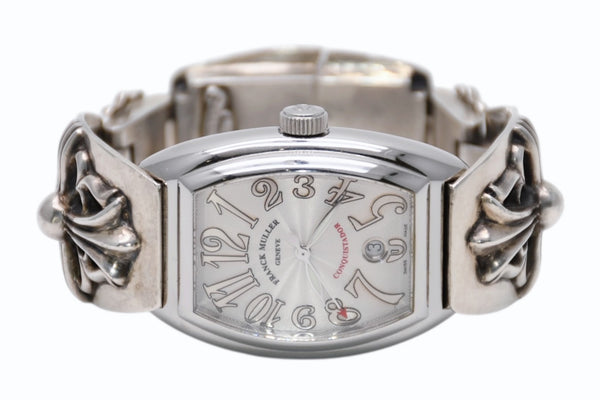 極美品 激レア CHROME HEARTS×フランクミュラー クロムハーツ 時計 8002SC コンキスタドール ウォッチブレス 中古 4b012172