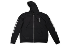 Load image into Gallery viewer, 新品未使用 CHROME HEARTS クロムハーツ ジップアップフーディー パーカー サイズL ブラック ホワイト オールドイングリッシュロゴ 中古 4b012176