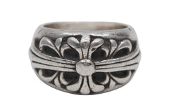 CHROME HEARTS クロムハーツ FLORAL CROSS フローラルクロス リング 指輪 重量約16.8g サイズ15号 スターリングシルバー 美品 中古 4b012188