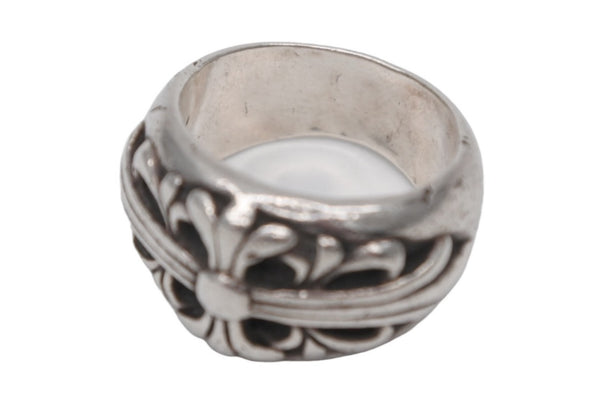 CHROME HEARTS クロムハーツ FLORAL CROSS フローラルクロス リング 指輪 重量約16.8g サイズ15号 スターリングシルバー 美品 中古 4b012188