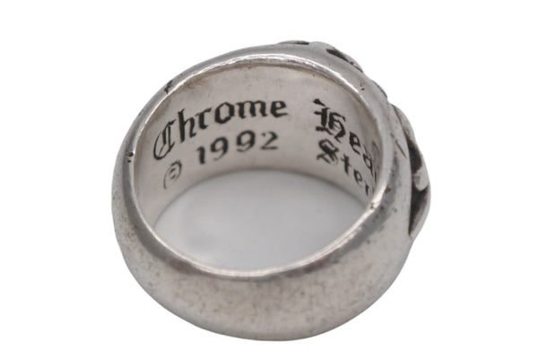CHROME HEARTS クロムハーツ FLORAL CROSS フローラルクロス リング 指輪 重量約16.8g サイズ15号 スターリングシルバー 美品 中古 4b012188