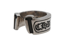 Load image into Gallery viewer, CHROME HEARTS クロムハーツ ラージスクロールラベル リング シルバー シルバー925 ロゴ アクセサリー 16号 16.7g 美品 中古 4b012182